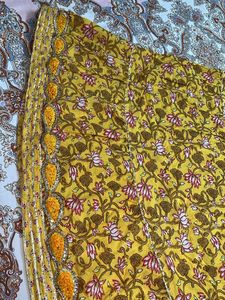 Floral Print Yellow Ethnic Skirt