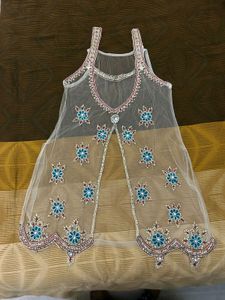 White Anarkali Dress With Jacket