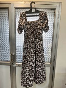 Never Used Harpa Black floral Printed ALine Dress