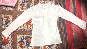 Elegant White Formal Shirt-Style Top