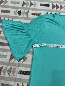 Teal Bell Sleeve Top