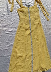 Brand New(Newme) Yellow Solid Chiffon Strapy Dress