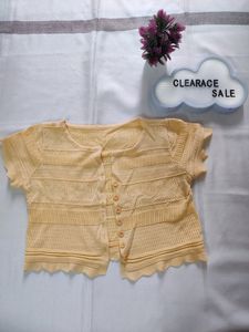 Vintage Yellow Knit Cardigan