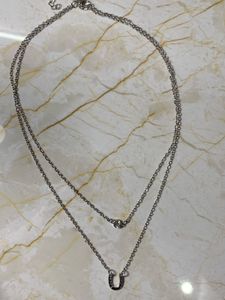 Silver Layered Horseshoe Necklace