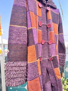 Patchwork Knit Coat