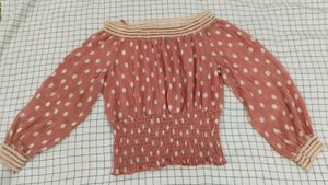 Polka Dot Off-Shoulder Blouse