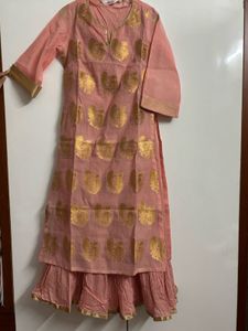 Elegant Pink &amp; Gold Kurta