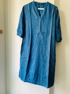 Blue Colored Breathable Kurta With Pocket