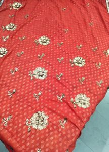 Saree Diwali Offer Rust full work kasab chamki/Sty