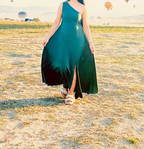 One Shoulder Flared Maxi Dress