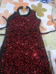 Red Sequin Party Dress