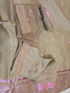 Copper Border Mehandi Green Traditional Silk Saree