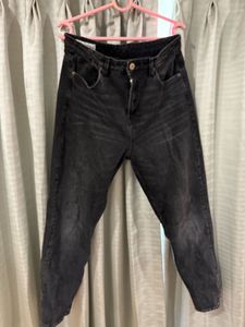 Black Wash Mom Jeans
