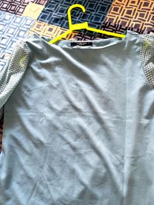 Chic Blue Tie-Sleeve Top