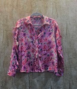ZARA Floral Shirt – Pink &amp; Purple
