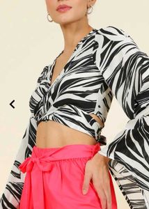 Patterned Crop Top Jacket