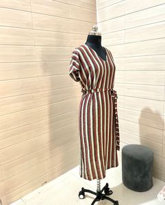 Zara  Striped Midi Dress