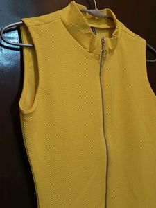 Yellow Mock Neck Mini Dress