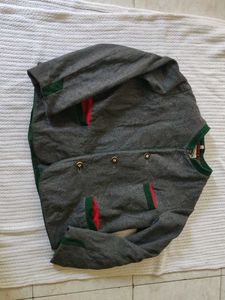 Grey Jacket with Trim Detail