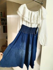 Denim &amp; Ruffle Dress