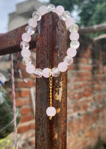 Blue Beaded Bracelet with Gold Accents