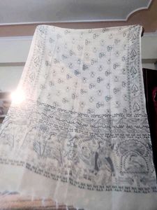 Black and Off-white , Printed Stole/Dupatta
