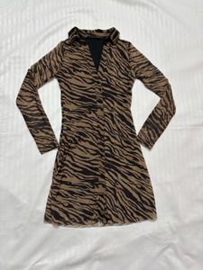 y2k tiger print dress