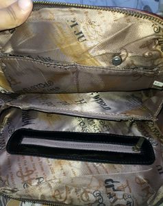 Brown Patterned Satchel Bag