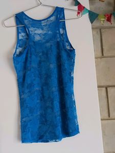 Blue Netted Tank Top