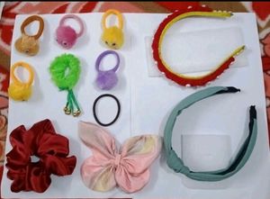 Hair Accessories Rubber Bands Clips Band Total 11