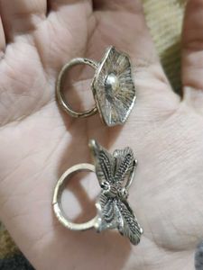 Floral and butterfly Silver Ring