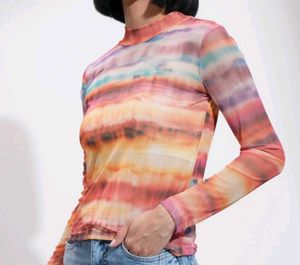 Colorful Sheer Top