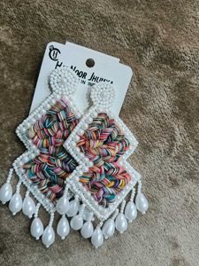 Colorful Beaded Statement Earrings