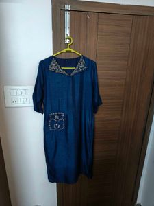 Embroidered Blue Kurta Set