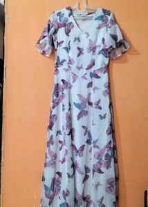 White Maxi Dress Size-34 Inches