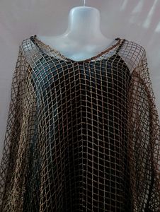 ZARA SEQUIN MESH KAFTAN DRESS
