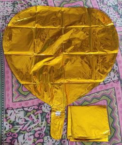 Star And Heart Shape Golden Foil Balloon