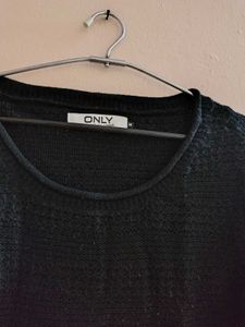 ONLY Black Ribbed Sweatshirt