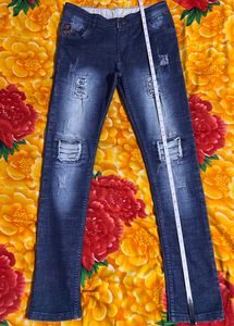 Bule Scratch Funky Jeans Pant Length 43 Inch