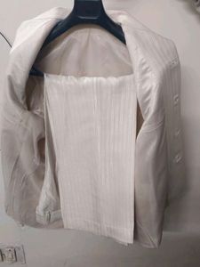 Elegant Embroidered White Glittering Suit