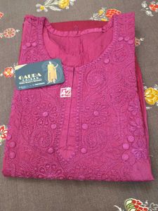 Pink Embroidered Kurta