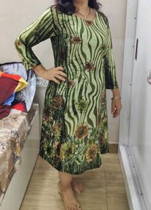 Vintage Floral Print Midi Dress