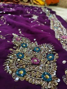 full aari an zardozi work Saree very beautiful 🤩