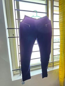 Office wear stylish leggings with zip