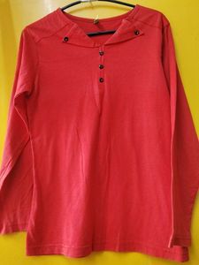 Red top for Christmas 🌲Cute Pink Button-Down To