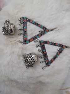 Boho Triangle Earrings & Ring Set
