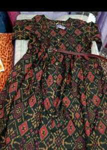 Ikkat Print Dress/Kurta