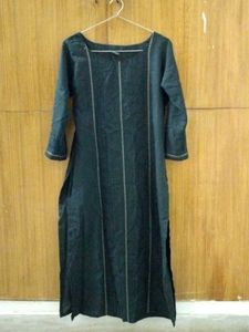 Black Kurti With Round Neck