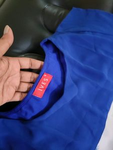 ldeal For Holi Ives White Blue Kurta With Lining S