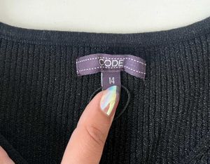 Black V-Neck Puff Sleeve Top